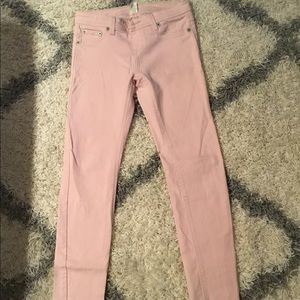 Blush skinny jeans